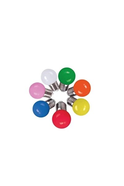 abnturk Farklı Renkleriyle Yuvarlak Tipli Gece Lambası Ampulü Led 1w E27 Duy ...