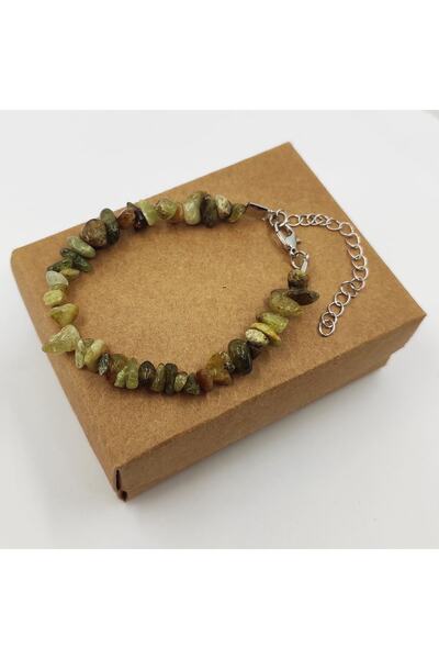 ByKolyeucum سوار من الحجر الطبيعي المكسور من العقيق الأخضر (العقيق)