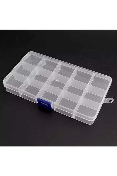 OzanTuhafiye 15 Compartments Adjustable Plastic Organizer Box Sewing Box Jewelry Box Organizer Box
