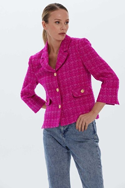 Selen Giyim Ufak Erkek Yaka Dıştan Cep Şanel Ceket