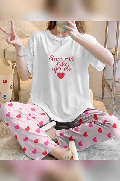 PEMBİŞ HOMEWEAR Zezeyle subotnji set pidžama sa kratkim rukavima 2158