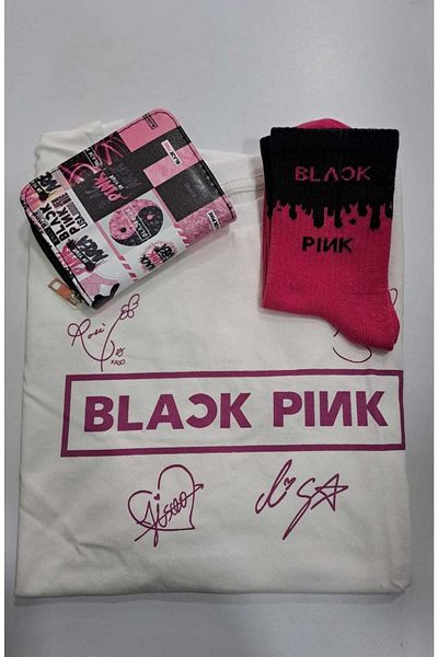 GC GÖKHAN CLUB Blackpink T Shirt Πορτοφόλι Κάλτσες