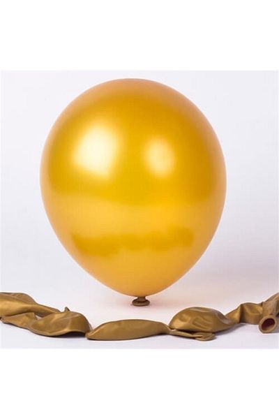 ECE PARTİ Metallic Balloon Gold Gold 10 Pieces