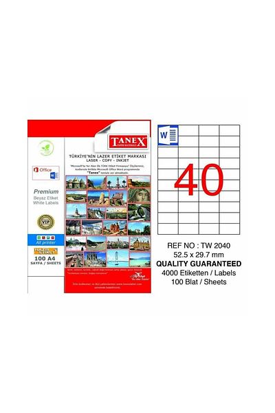Tanex Laser Label 52.5*29.7mm Tw-2040