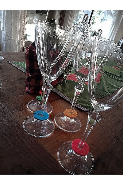 dilekolay Keçe Kadeh Tanımlama Halkası - Fincan Işaretleme Halkası - Masa Dek...