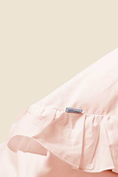 RİTMOHOME Комплект завивки King Size Double Salmon/Pudre Ruffle Cotton Hotel Series