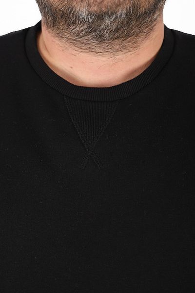 MocGrande Μαύρο φούτερ με σχέδιο V Plus Size - 22742