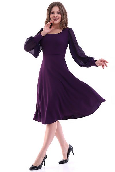 Rokka Moda Rochie midi cu gât rotund