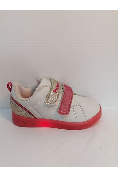 Promax Pantofi sport pentru copii Colorfast White Pink Velcro