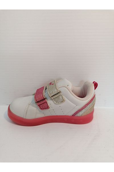 Promax Pantofi sport pentru copii Colorfast White Pink Velcro