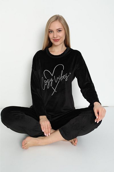 mellie Set de pijamale din catifea cu mâneci lungi