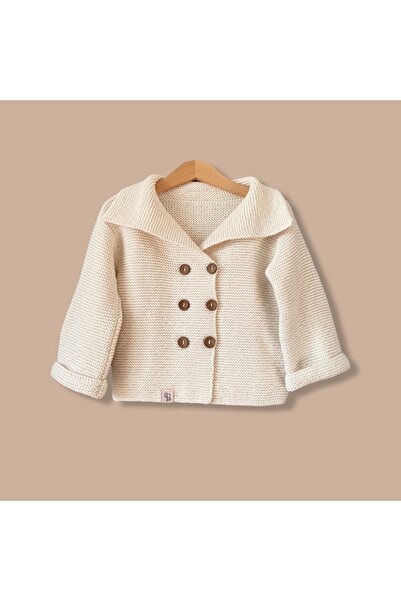 BEE by Sisters Bebek Çocuk Kız Erkek Ekru %100 Pamuklu El Örgüsü Triko Şal Ya...