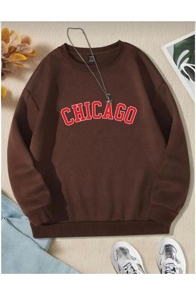 Serays moda Chicago Printed Girls Boys Unisex Παιδικό φούτερ με 3 κλωστές βαμβακερό εσωτερικό