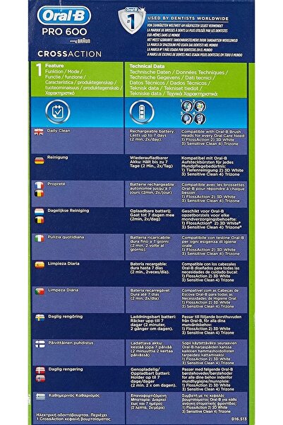 Oral-B Pro 600 Crossaction Şarjlı Elektrikli Diş Fırçası