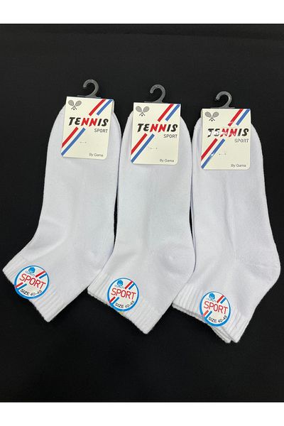 Tennis Ανδρικά μποτάκια 3 τεμαχίων βαμβακερά μονόχρωμα κοντά πετσέτα