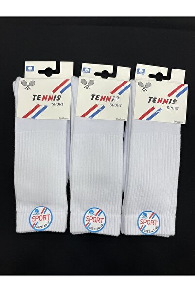 Tennis 3 Adet Pamuk ( Cotton ) Bilek Altı Havlu Uzun Konçlu Erkek Sporcu Çorabı