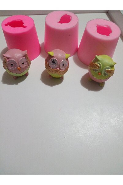 Genel Markalar Görmedim Duymadım Bilmiyorum 3'lü Set Baykuş Silikon Kalıp