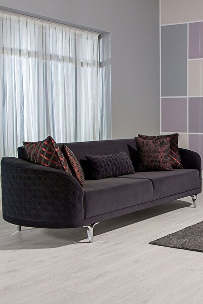 Modalife Bendis Üçlü Salon Oturma Odası Kanepe - Antrasit