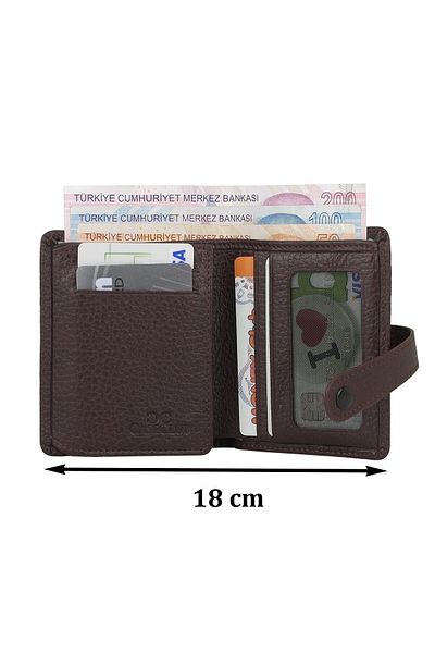 Case Club Калъф за карти от естествена кожа с щракване и отделения за шофьорска книжка, лична карта и банкноти, четиринадесет отделения за карти