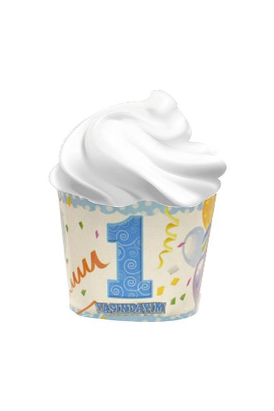 booddie 1 Year Old Printed Birthday Boy Cake Capsule Blue 12 Pieces