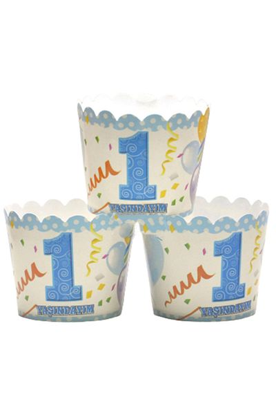 booddie 1 Year Old Printed Birthday Boy Cake Capsule Blue 12 Pieces