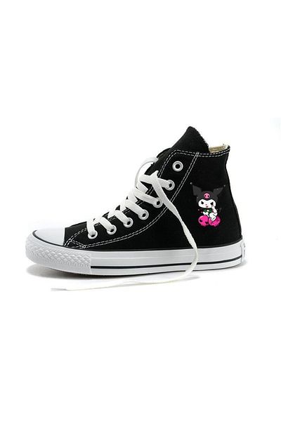 Touz Pantofi Niiss Boutique din pânză neagră cu imprimeu Kuromi