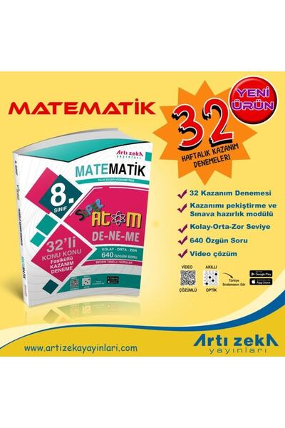 Artı zeka 8.sınıf Matematik 32 Fasikül Kazanım Deneme