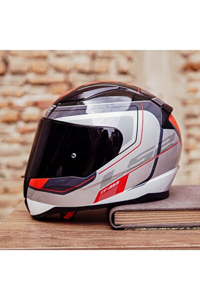 LS2 Rapıd Slıde Beyaz Siyah Kırmızı Kask