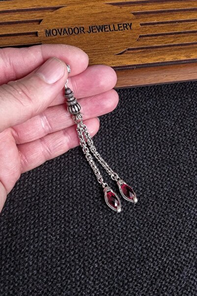 Vip Kehribar Kırmızı Zirkon Taşlı Altın Kaplama Pirinç Püskül Arnavut Zincirl...