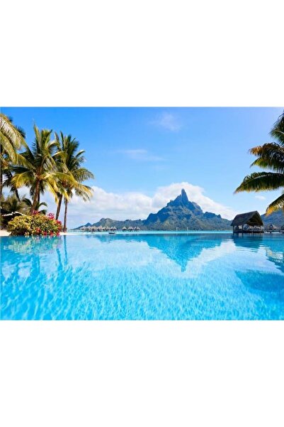 EkoDekor 3boyutluduvarkagitlari Maldivler Deniz Manzara Duvar Kağıdı Vinil