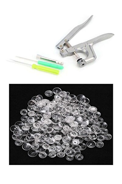 hodbehod 100 Set Plastik 12.5mm Şeffaf Çıt Çıt Ve Plastik Çıt Çıt Takma El Pe...