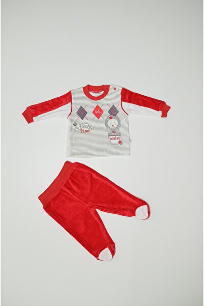 Baby Slon Kids Clup Mevsimlik Kadife Aslanlı Sveet Takım Tulum