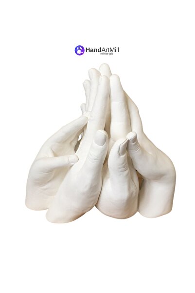 Handartmill Aile Seti ( 3 Kişilik Aile ) El Heykeli Seti, Alie El Heykeli Seti, Aljinat Kalıp Alma Heykel Seti