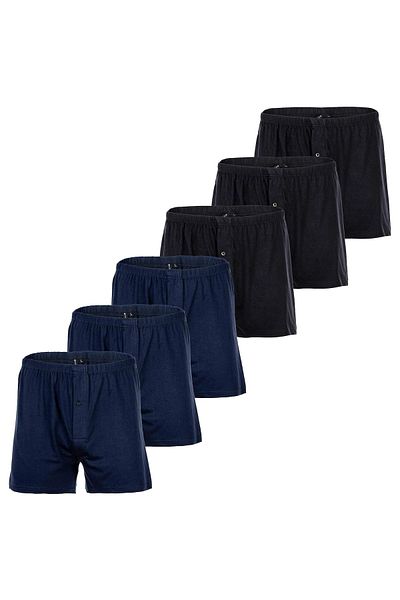 YOURBASICS Herren Jersey-Boxershorts, 6er Pack - Baumwolle, Eingriff mit Knopf, Muster, Multipack