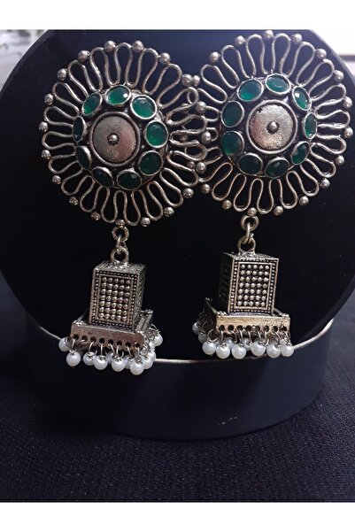 Aashiv's Collection Women's Stoned Steel Indian Earrings