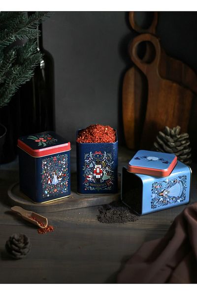 EVLE Erb24u8 Square Metal Storage Container 75x75 Set of 3, Tales