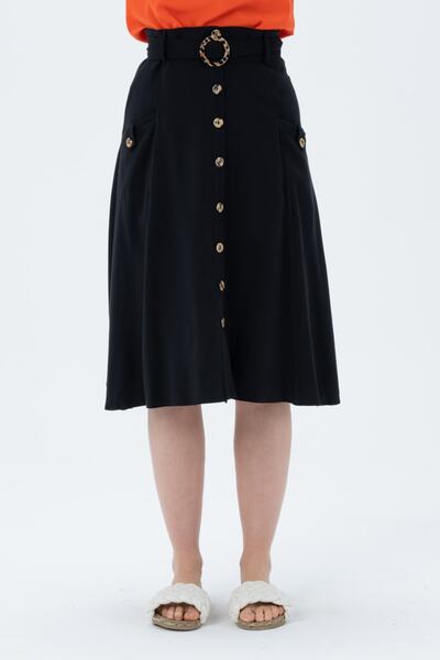 Shahiqa Önü Düğmeli Çan Etek