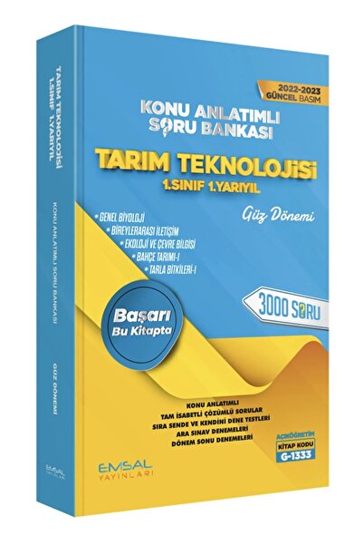 Emsal Yayınları Aöf Tarım Teknolojisi 1.sınıf 1.yarıyıl Güz Dönemi Konu Anlat...