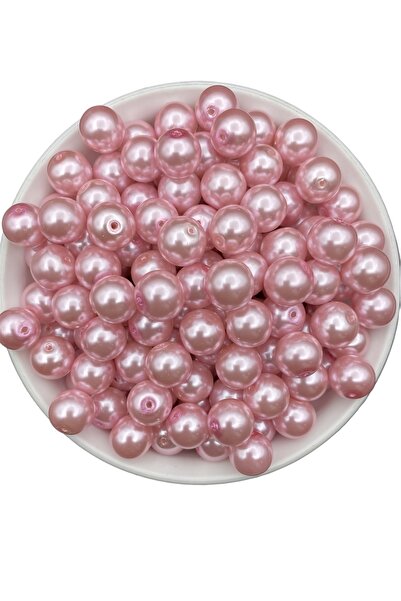 Hedef Bijuteri 12mm Açık Pembe Cam Inci Boncuk, Takı Aksesuar Yapım Boncuğu (50gr,-23adet )