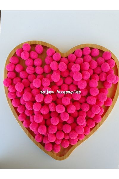 kalben accessories Fuchsia Plush Soft Pompon 2 Cm 100 Pieces,