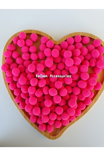 kalben accessories Fuşya Peluş Yumuşak Ponpon 2 Cm 100 Adet,
