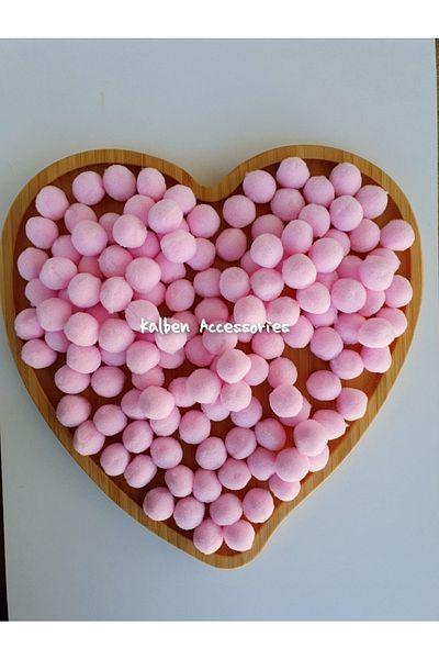 kalben accessories Dust Pink Plush Soft Pompon 2 Cm 100 Pieces,