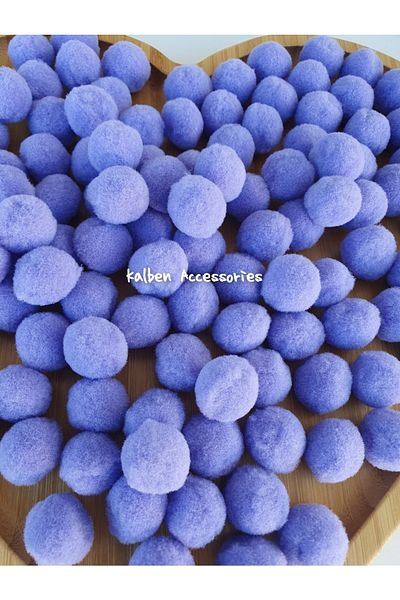 kalben accessories Light Purple Plush Soft Pompon 2 Cm 100 Pieces,