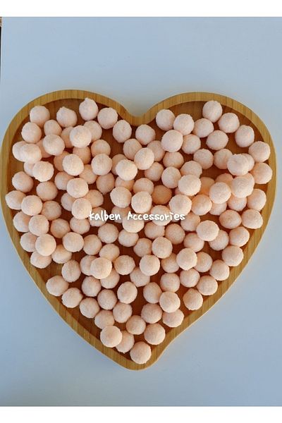 kalben accessories Angle Salmon Plush Soft Pompom 2 Cm 100 Pieces,