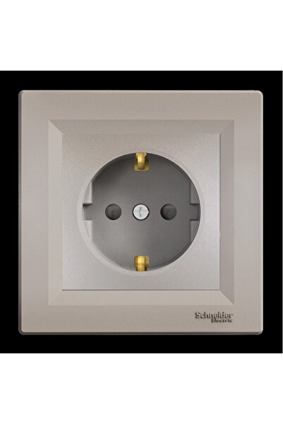 Schneider Electric Plus Asfora Bronz Topraklı Priz Çocuk Korumalı Çerçeveli -...