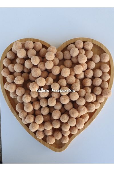 kalben accessories Light Brown Plush Soft Pompon 2 Cm 100 Pieces,