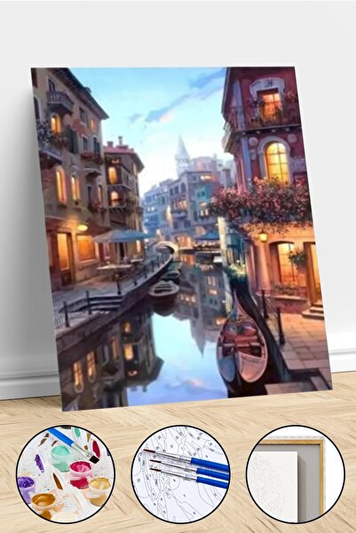 kendinyaphobi Sayılarla Boyama Seti Kasnaklı Venedik Evleri 2 40 X 50 Cm