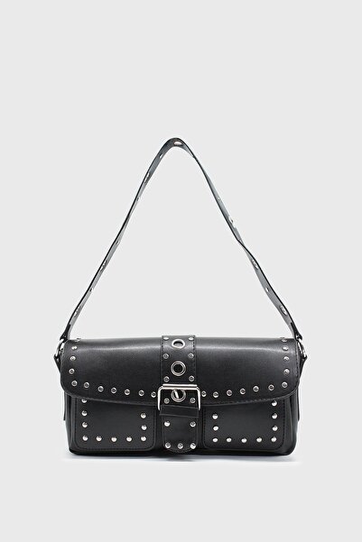 LUNABLU Women's Black Studded Handbag