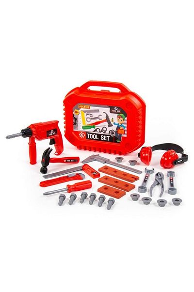 Polesie 27 Piece Toy Tools Set with Red Bag