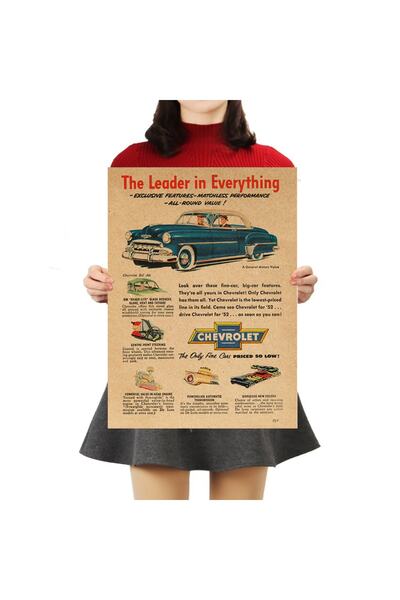 Caph Design 1952 Chevrolet Belair Vintage Kraft Poster - 33x48cm